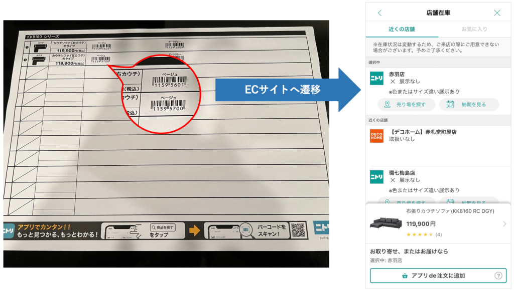 リーフレットからECサイトへ誘導