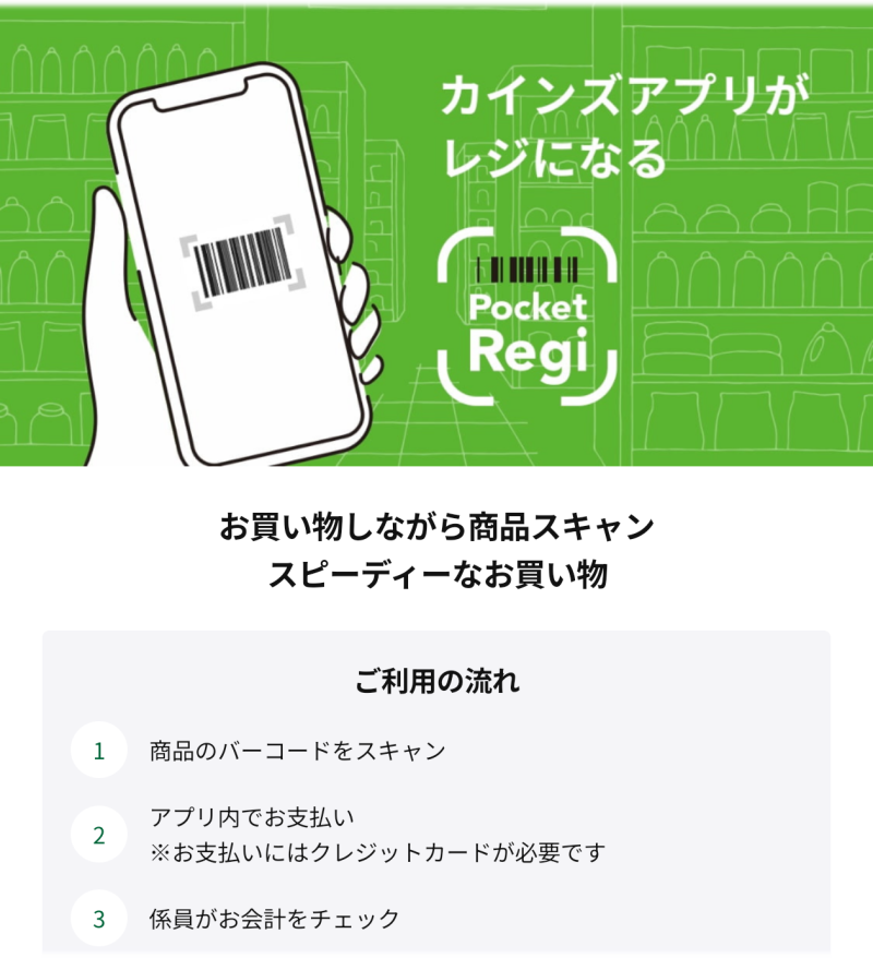 カインズのポケットレジ