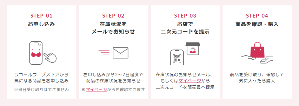 ワコールの取り置き・取り寄せサービス